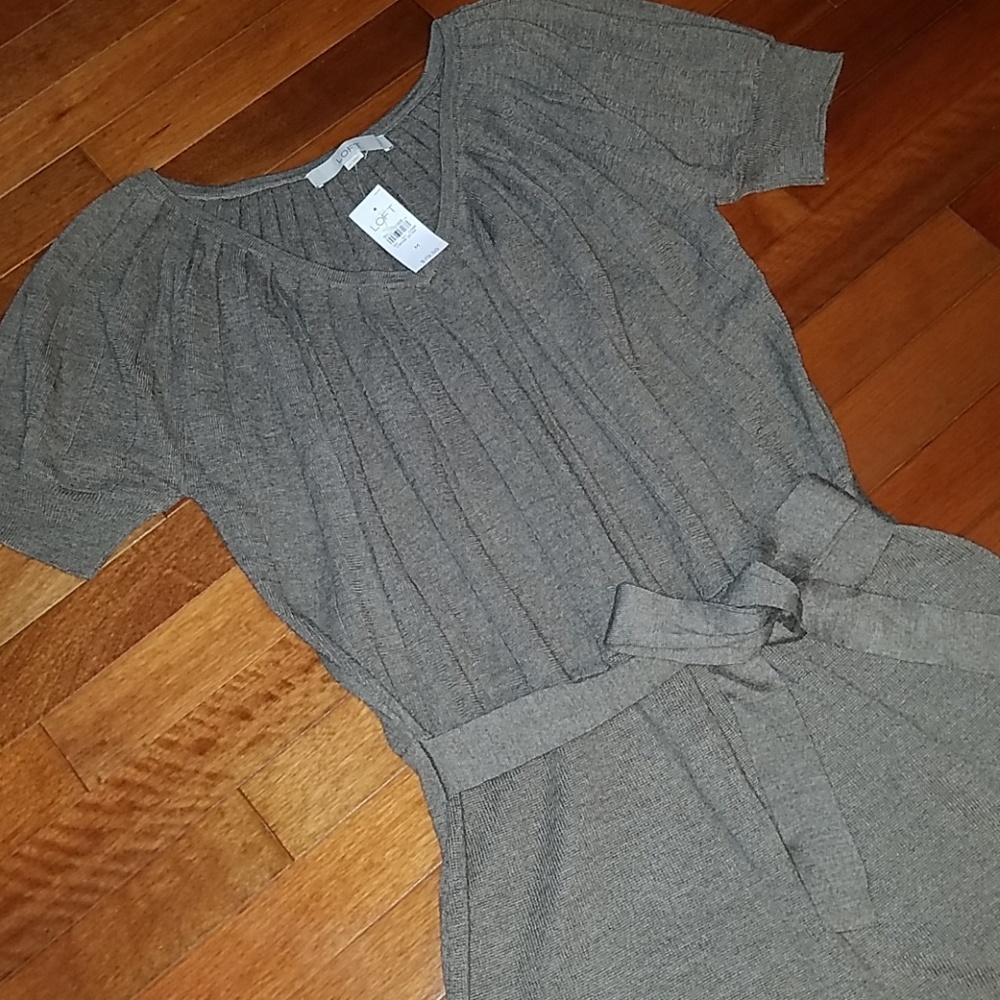 NWT Beautiful Loft Sweater Dress Pleated Bodice
